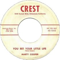 Marty Cooper's first 45. Scan courtsey Frank Udo