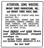 1963 Billboard Song Writers Wanted Advert
