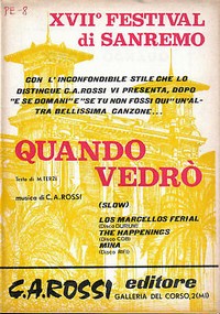 Click for larger scan - The Happenings - Quando Vedro - Sheet Music